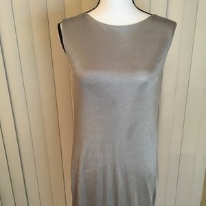 Grace MMX , silver and shiny mini sleeveless dress with open back